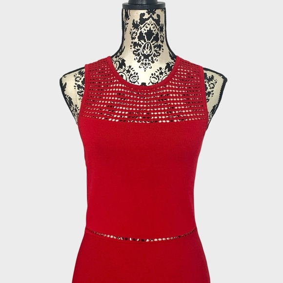 Dynamite Red Knit Fit & Flare Dress - Picture 3 of 10